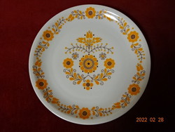 Lowland porcelain wall plate with yellow folk motif. He has! Jókai.