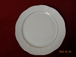Herend porcelain flat plate with gold border. Indication: 524. Vanneki! Jókai.