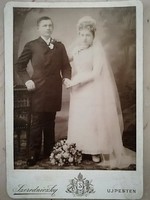 Antik esküvői fotó Újpest Szeredniczky műhelyéből 1900-as évek
