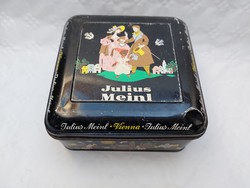 Régi fémdoboz Julius Meinl édesség doboz 18 cm