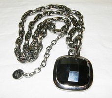 Dyrberg / kern Danish thick steel necklace with pendant