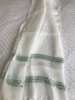 Linen scarf with sequin decoration, 170 x 52 cm