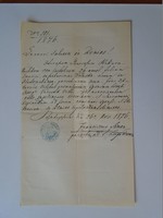 ZA393.11 Régi dokumentum  Budapest  1876 -  VALASKA  Hodrusbánya  - Lipótváros  Franciscus Simon