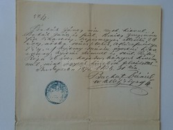Za393.8 Old document signed by Archbishop Daniel Bachát of Budapest -1875 jános bobák