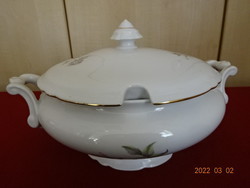 Czechoslovak porcelain soup bowl with rose pattern. He has! Jókai.