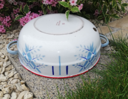 Rare pattern Bonyhád enamel bowl peasant bowl, collectible piece nostalgia piece, peasant decoration