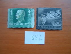 Magyar kir. Posta Miklós Horthy and István 2 pcs 65l