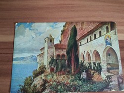 Antik képeslap, Dalmácia, kolostor, 1916