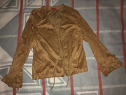 Outfit brown women's suede top shirt l