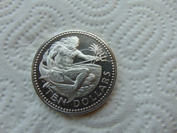 Barbados ezüst 10 dollár 1973 PP 37.97 gramm 925 ös ezüst