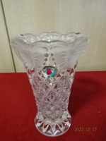 Hofbauer német ólomkristály váza, lepke mintával. Vanneki! Jókai.