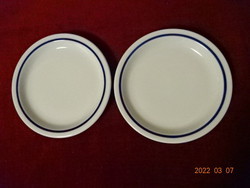 Alföldi porcelán kistányér, kék csíkos, átmérője 16,5 cm. Vanneki! Jókai.