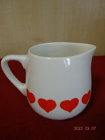 Granite porcelain milk spout with heart-shaped pattern, height 8 cm. He has! Jókai.