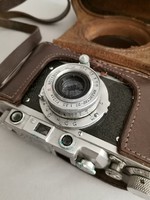 Zorky camera in leather case