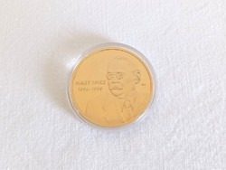 Gold-plated Imre Nagy medal, commemorative medal, series of great Hungarians