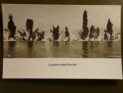Felrobbanó torpedók I. világháborús német képeslap