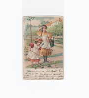 Üdvözlő képeslap gyerekek hosszúcímzéses 1904