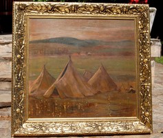 Udvardy Ignác (1877-1961): Nagybányai táj sátrakkal - szerepelt a Nagybánya 100 éves kiállításon