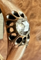 1 Forintról! Antik Magyar Szoliter ﻿Arany gyűrű Holland Rózsa csiszolású Gyémánttal (0,25 ct) 3,4 gr