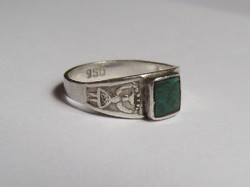 Native American silver ring with turquoise stone
