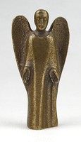 1H871 Kisméretű jelzett bronz angyalka szobor 6.5 cm