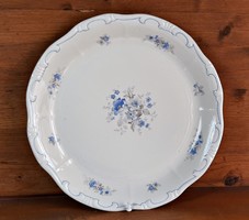 Pajzspecsétes kék virágos Zsolnay kínáló , pecsenyés tál