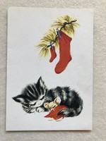 Karácsonyi Cicás képeslap, lap