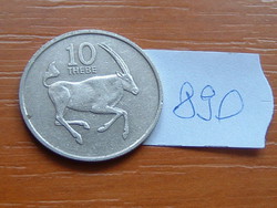 BOTSWANA 10 THEBE 1989 Oryx Kardszarvú antilop, Réz-nikkel #890
