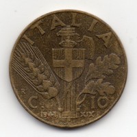 Italy 10 centesimi, 1941
