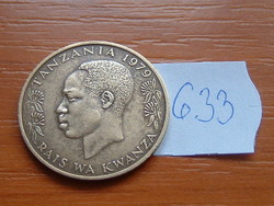 Tanzania 20 cents 1979 ostrich, rais wa kwanza (first president) # 633