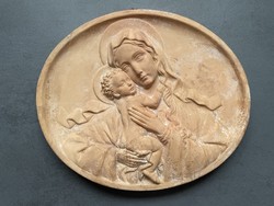Madonna gyermekével cserép fali dísz