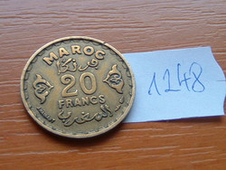 MAROKKÓ MOROCCO 20 FRANCS 1952 (a) c+w AH1371 c,Párizsi pénzverde #1248