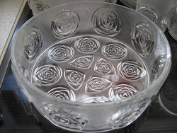 Vintage Oberglas Mackintosh style rózsás tál
