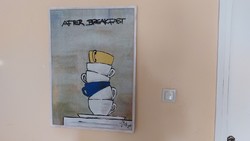 (K) after breakfast painting 52x73 cm
