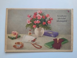 Antik levelezőlap, képeslap,névnapi üdvözlőlap