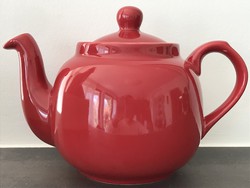 Piros keràmia teáskanna, London Pottery márka, új!