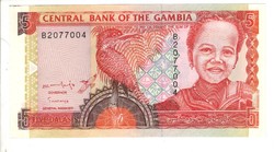 5 dalasi dalasis 1996 Gambia UNC 12. signo