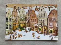 Old Christmas postcard, graphic postcard - b. Lazetzky stella graphics