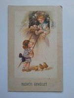 Antique postcard, postcard, Easter card, 1915