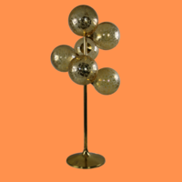 Buborékos mid-century asztali réz lámpa 60-es évek