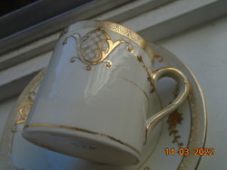 NORITAKE luxus japán porcelán aranybrokát virág mintával ,kávés csésze alátéttel