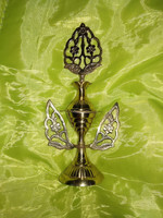 Keleti, arab stílusú aranyszínű réz parfümtartó parfüm tároló régies vintage butélia