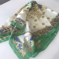 Peter hanh silk scarf with crowned coat of arms, 100 x 96 cm