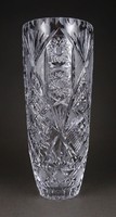 1H650 huge thick-walled polished glass crystal vase 26 cm