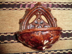 Ornate holy water holder ceramic 12x14x6 cm