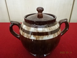 Luxembourg glazed pottery, antique sugar bowl, height 11 cm. He has! Jókai.