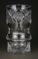 1H692 Nagyméretű csiszolt ólomkristály váza virágváza 20 cm