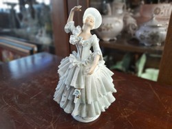 German, German unterweissbach porcelain dancing tulle skirt female figure. 18.5 Cm.