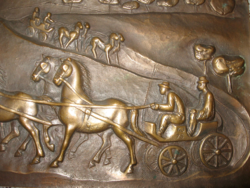 Kampfl józsef / 1939 -2020 /: gear drives bronze mural 1978