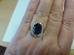 0.54 Ct Diamonds with Amethyst in 14ct White Gold. Beautiful